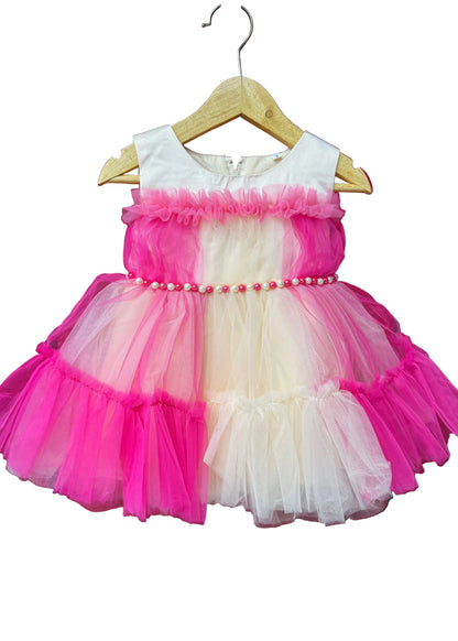 Pink Pearl Tulle Gown