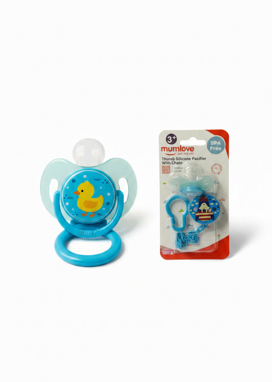 THUMB SILICONE PACIFIER WITH CHAIN