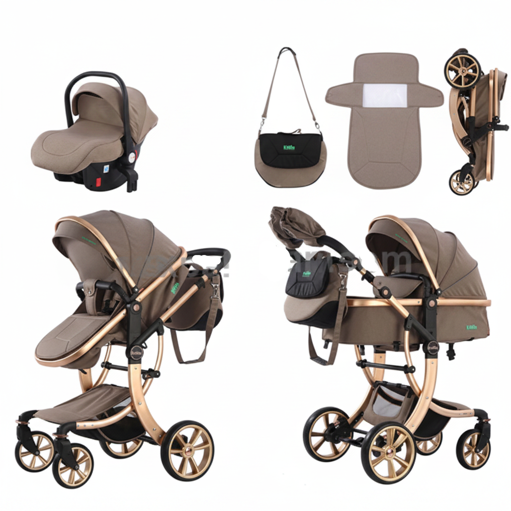 Kidilo Baby Stroller 3-in-1 Car Seat and Stroller With Mommy Bag 15Kg Weight Capacity S-100-KDL/15