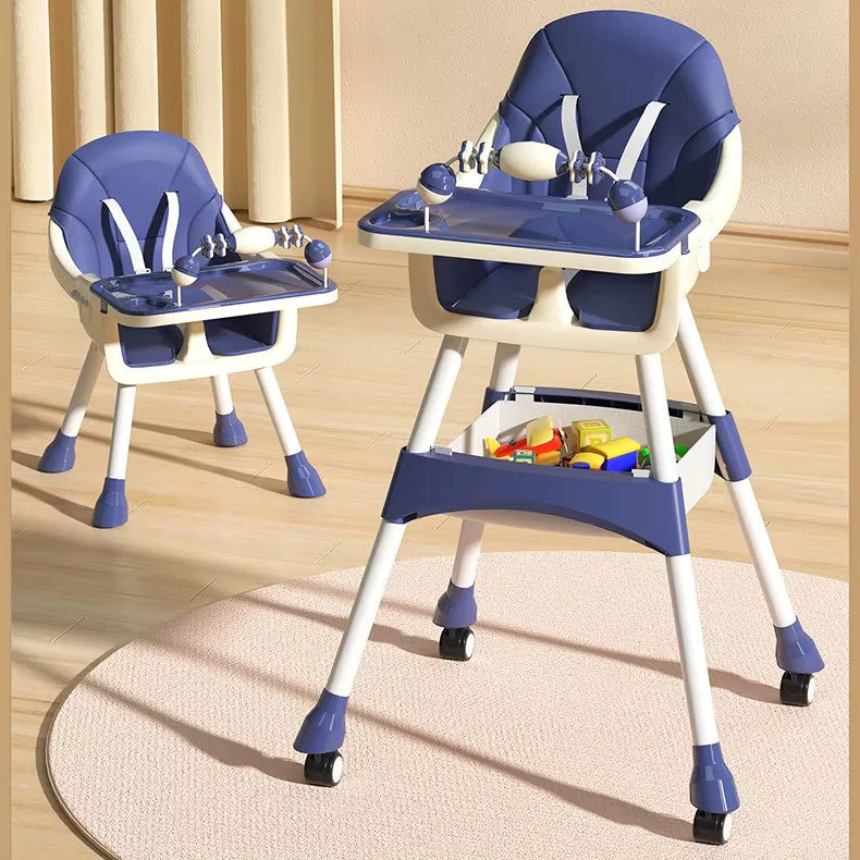 2 in 1 Baby High Chair & Toy Bar Newborn Feeding Chair Adjustable Double Meal Tray H-360KDL/48