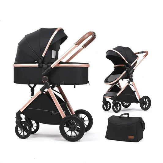Kidilo 2 in 1 Reversible Baby Stroller V8 – Mother Facing Travel Pram S-88V-KDL-BLK/48