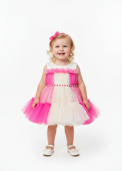 Pink Pearl Tulle Gown